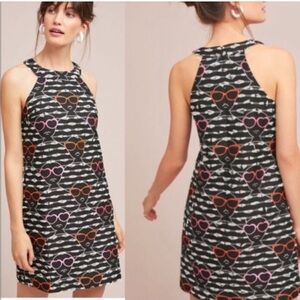 NWT, Hutch Anthropologie Sunglass Halter Black Shift Dress; medium